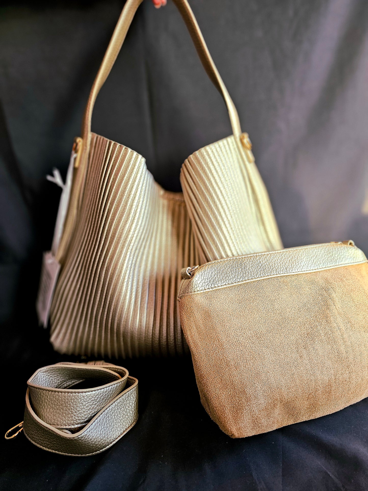 Borsa Plissettata Oro