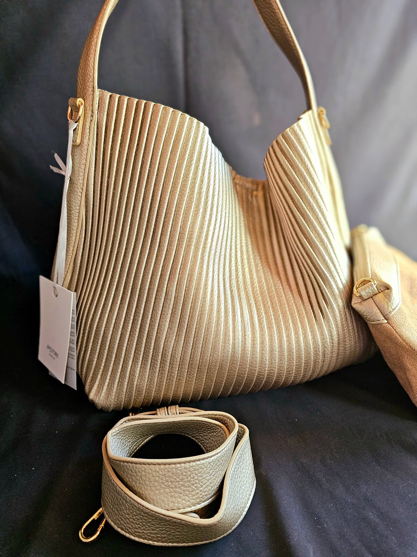 Borsa Plissettata Oro