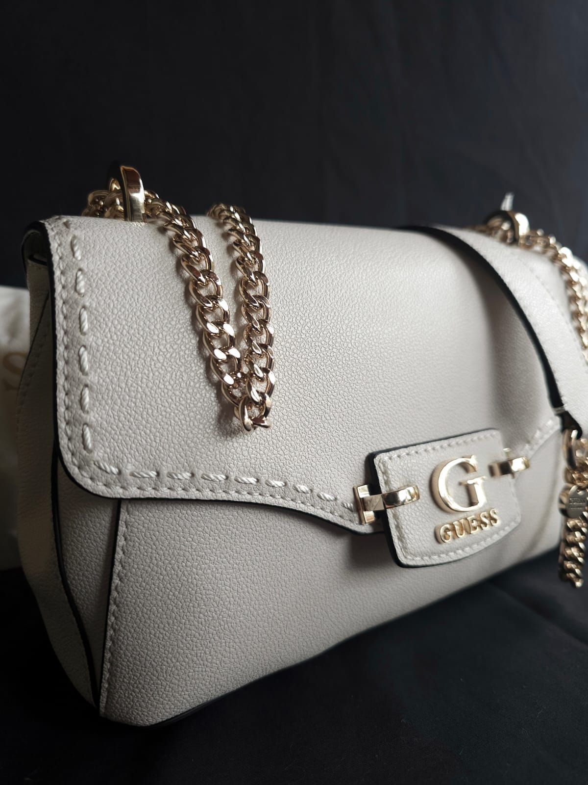 Guess Borsa a Spalla/Tracolla Nastra Off White