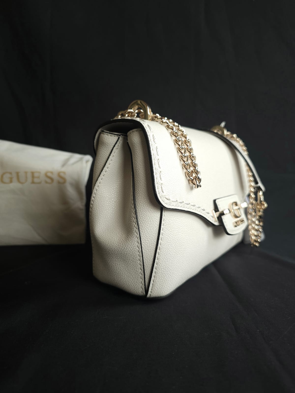 Guess Borsa a Spalla/Tracolla Nastra Off White