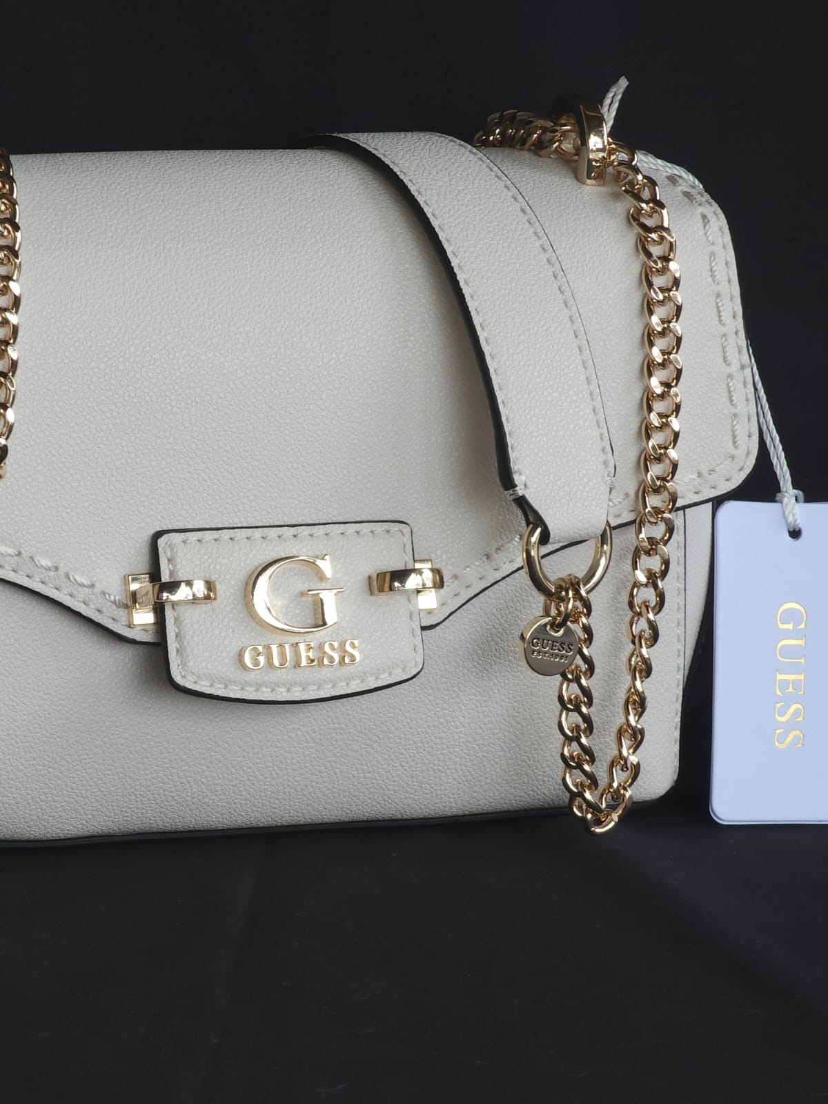 Guess Borsa a Spalla/Tracolla Nastra Off White