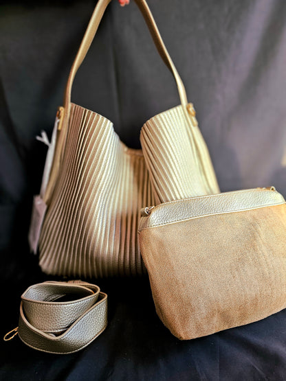 Borsa Plissettata Oro