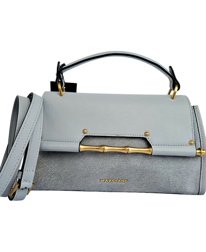 Borsa Marciano by Guess Alia grigio ghiaccio in vera pelle