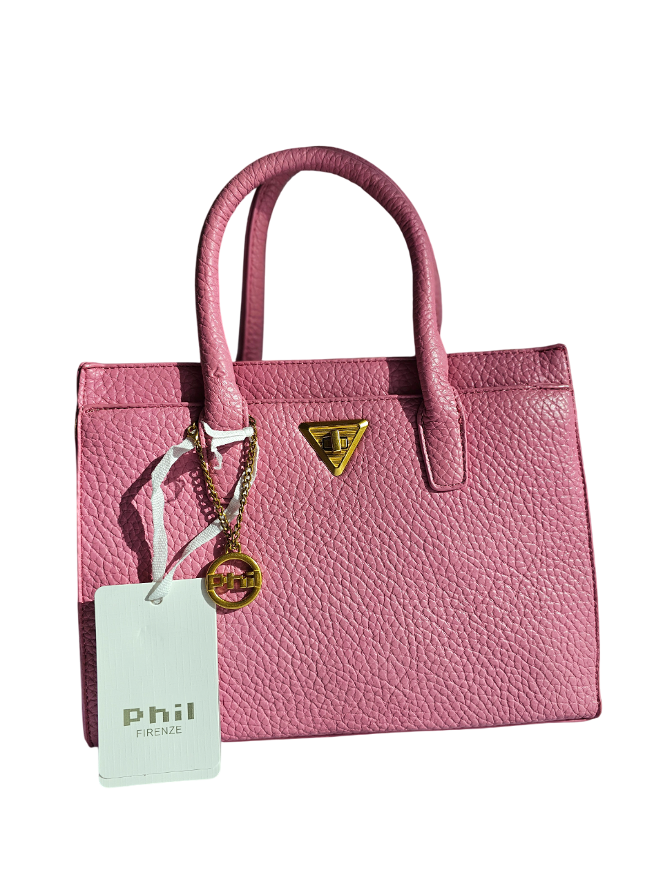 Borsa Greta rosa in similpelle vista frontale