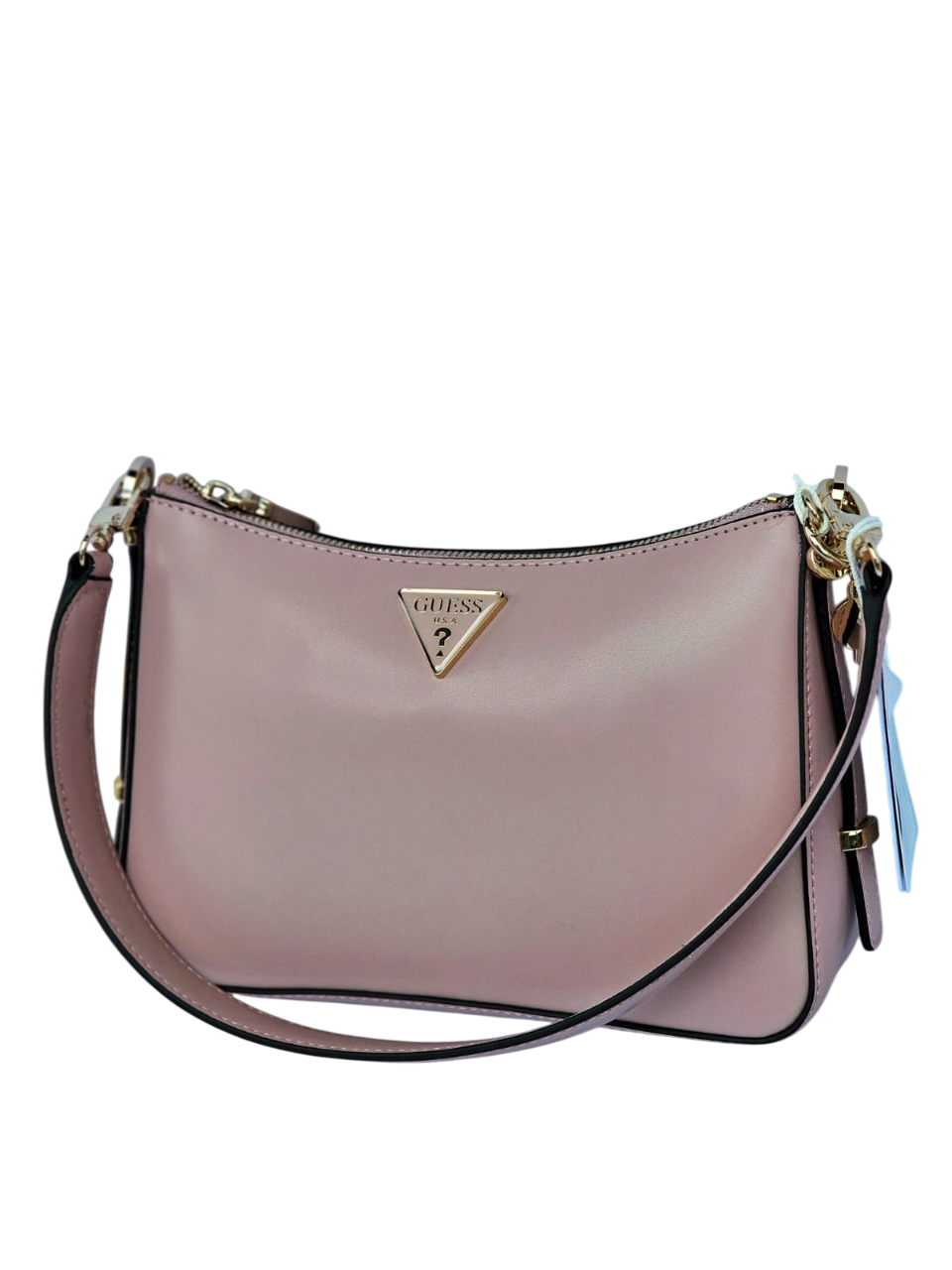 Borsa Guess Daryna rosa a spalla con charms removibili