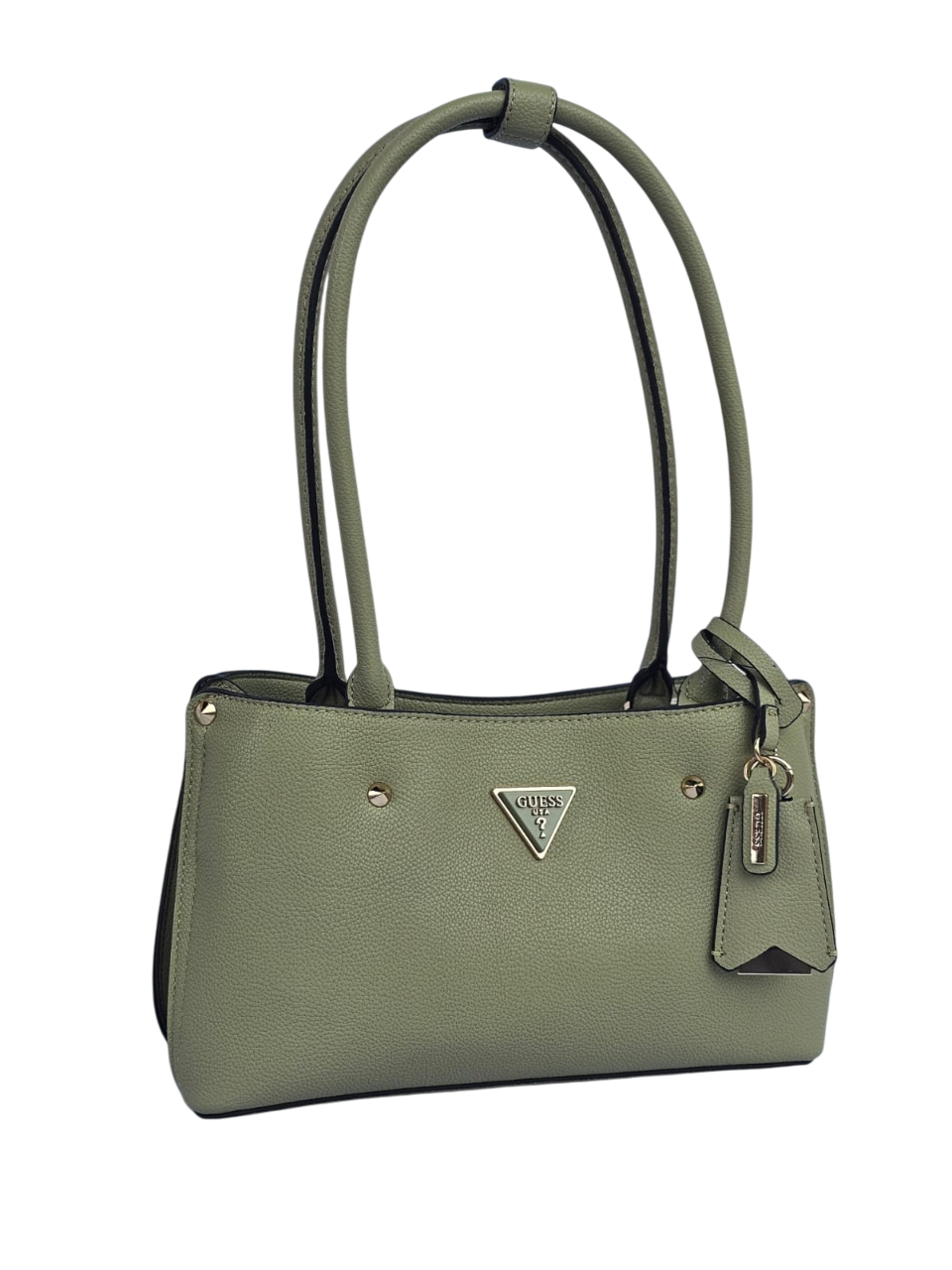 Borsa Guess Meridian verde sage a spalla con tre scomparti