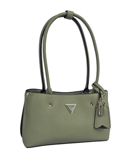 Borsa Guess Meridian verde sage a spalla con tre scomparti