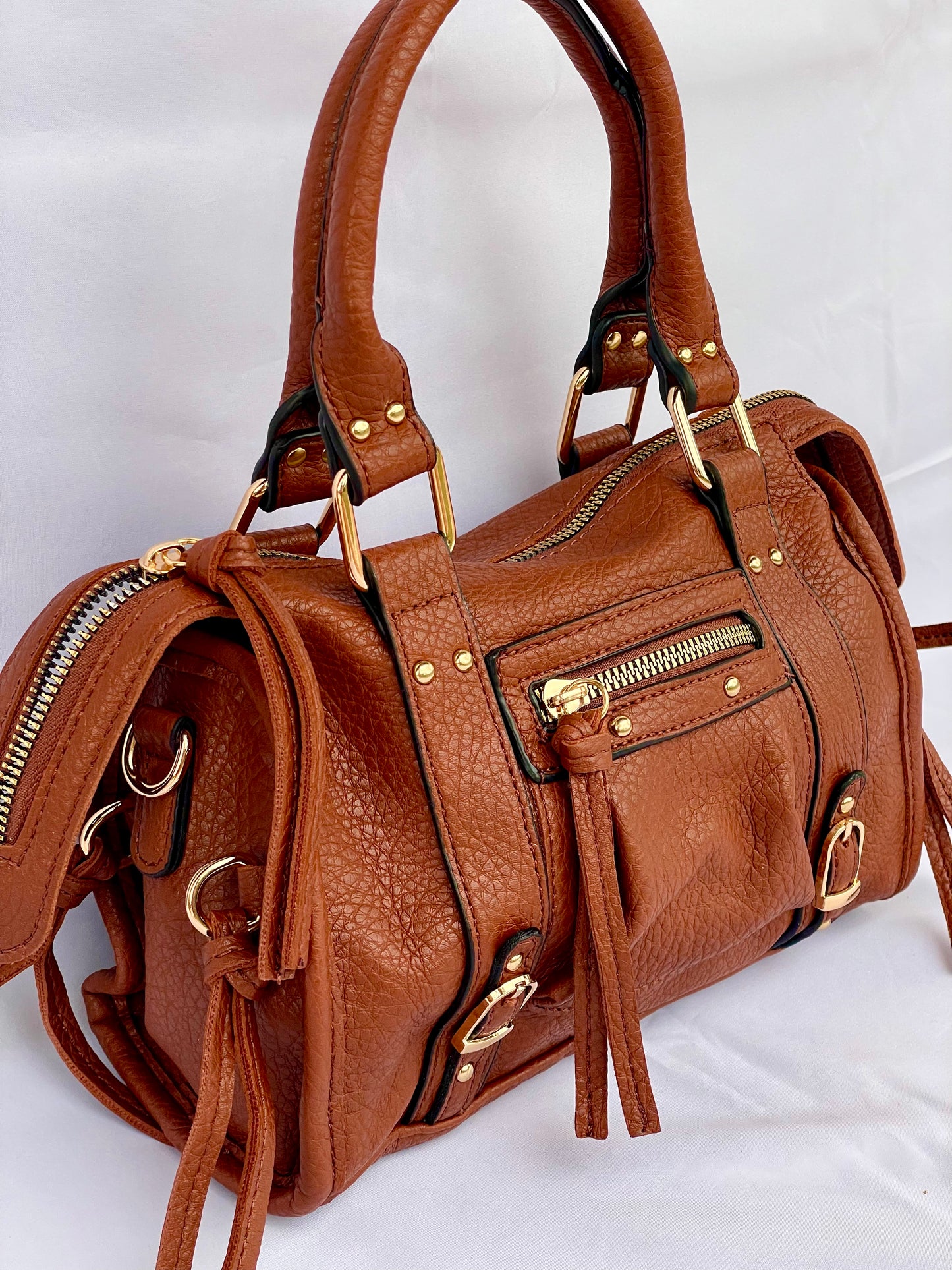 Borsa Tokyo mini stile urban chic color marrone vista laterale 