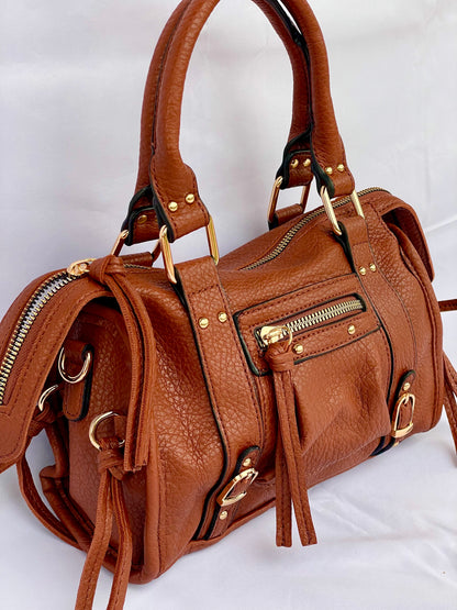 Borsa Tokyo mini stile urban chic color marrone vista laterale 