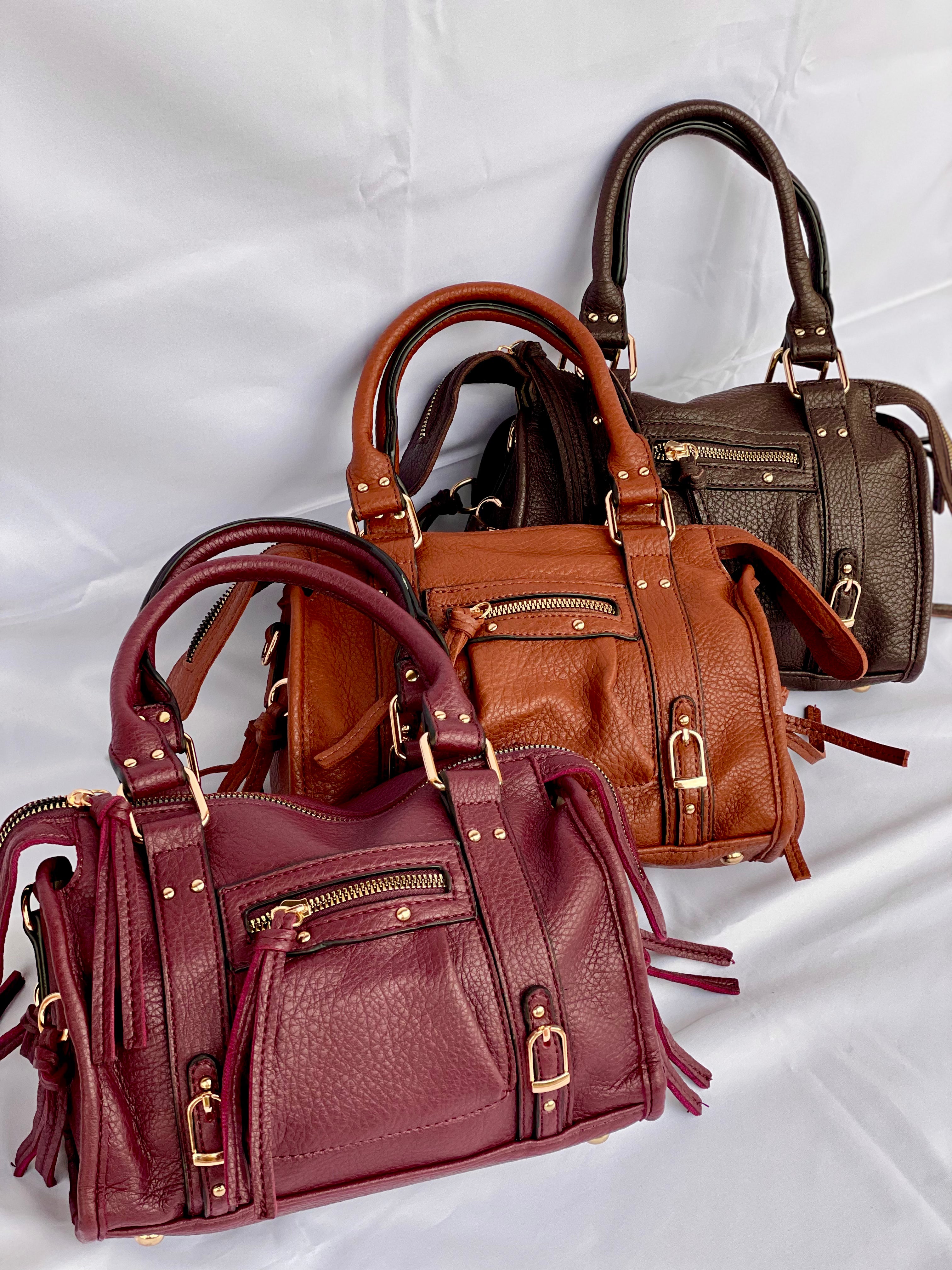 Borse Tokyo mini stile urban chic color vino, marrone e caffè vista frontale