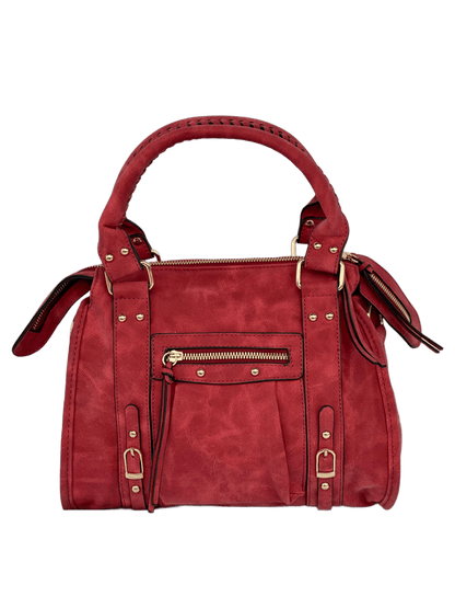 Borsa Tokyo media city urban rossa con tessuto sfumato ruvido vista frontale