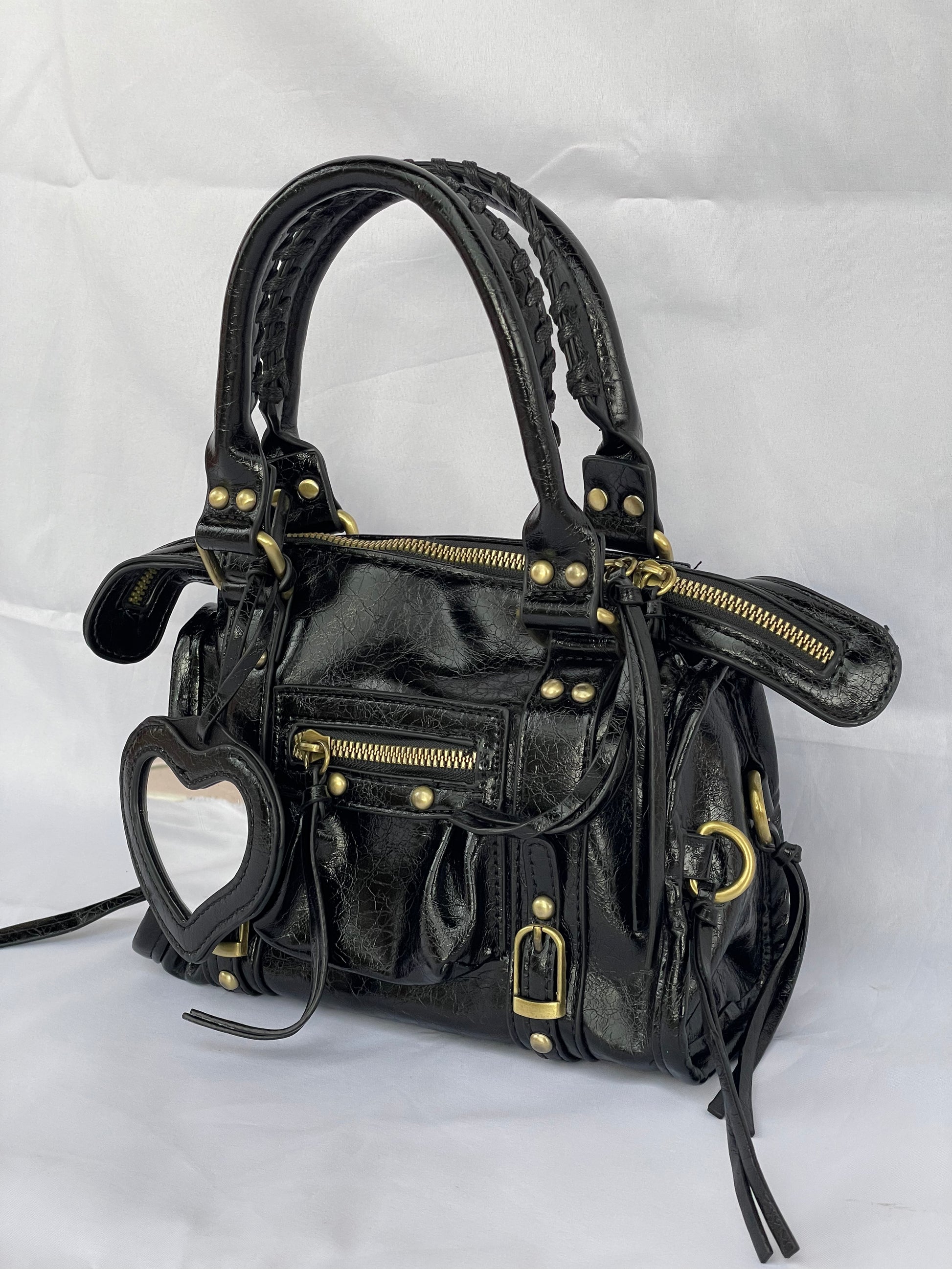 borsa city bag nera visione laterale 