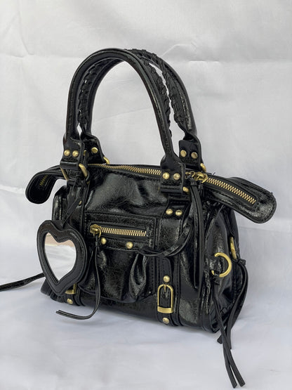 borsa city bag nera visione laterale 