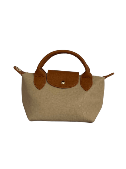 Borsa Paris Mini in similpelle color kaki con doppi manici e tracolla removibile - Vero Stile