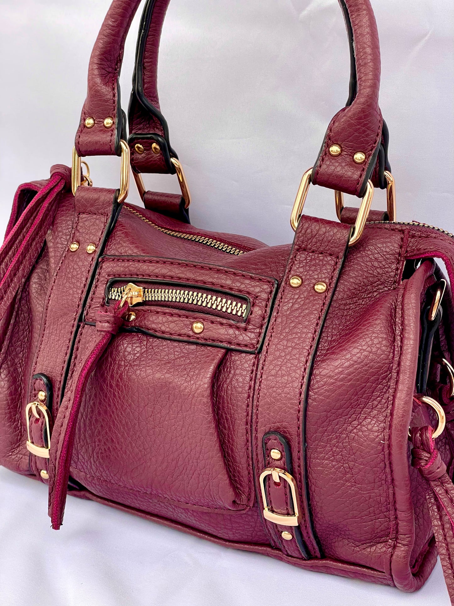 Borsa Tokyo mini stile urban chic color vino vista laterale