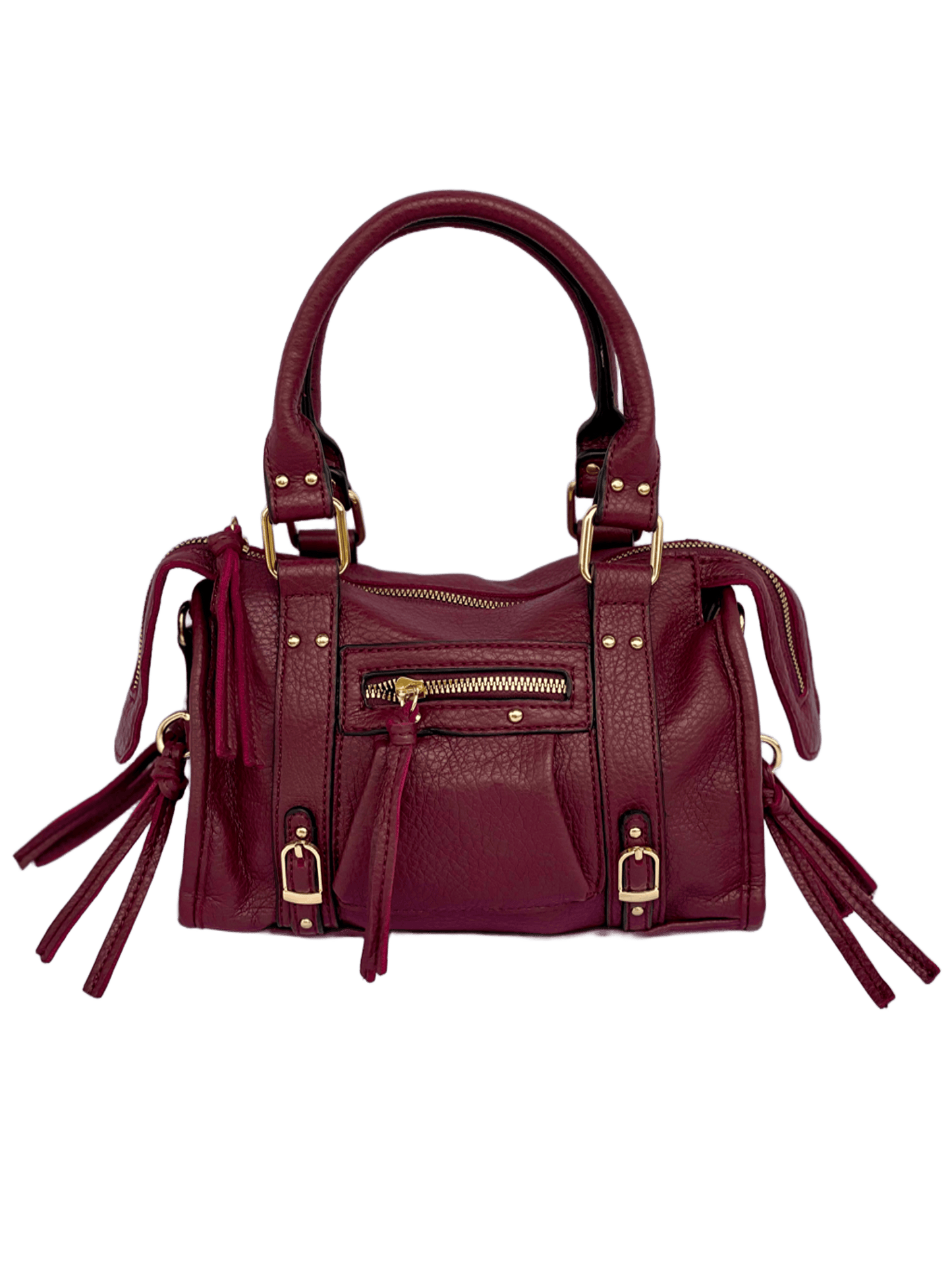 Borsa tokyo mini stile urban chic color vino vista frontale