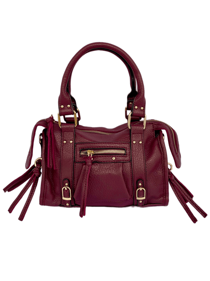 Borsa tokyo mini stile urban chic color vino vista frontale
