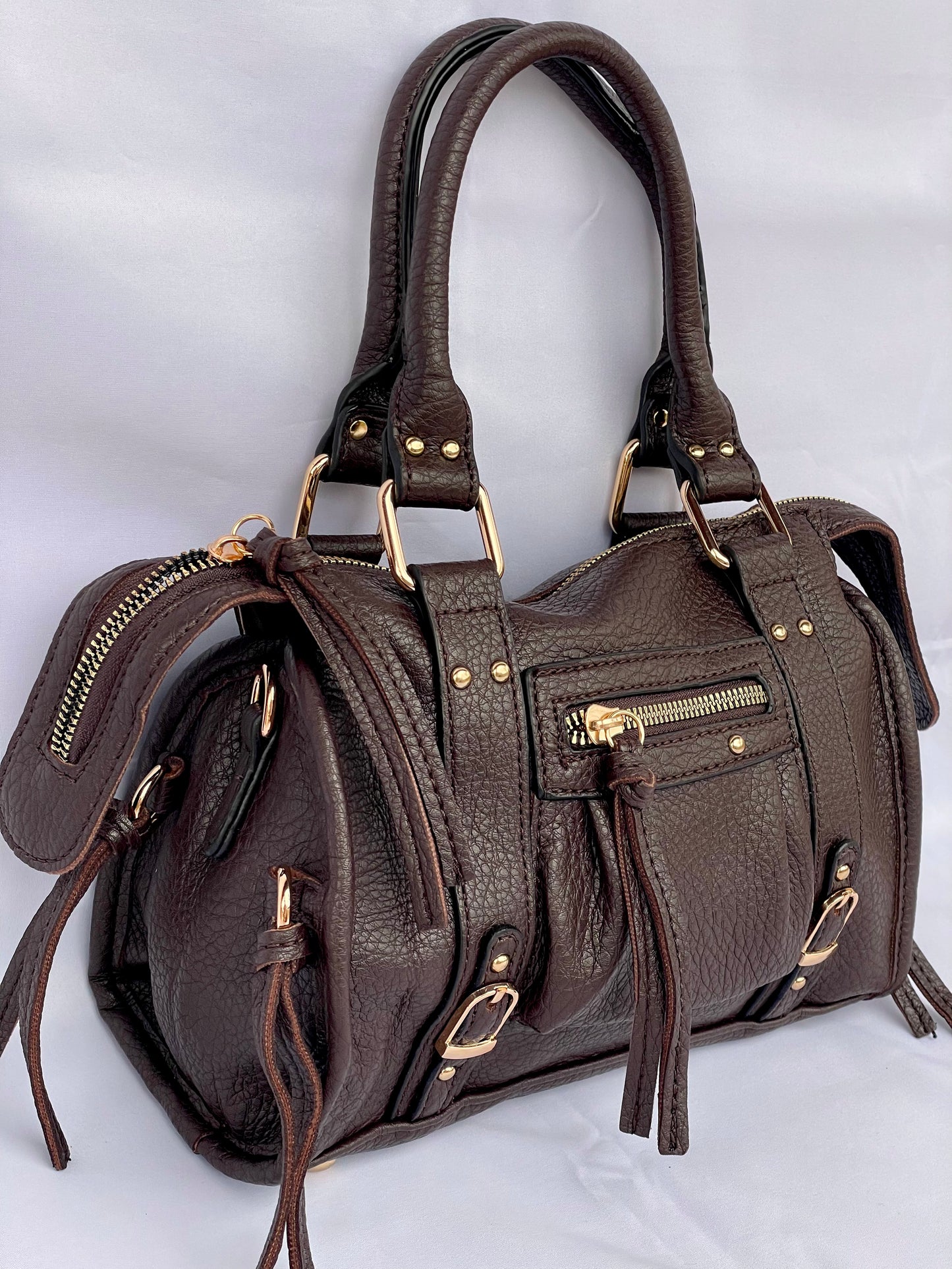 Borsa Tokyo mini stile urban chic color caffè vista laterale