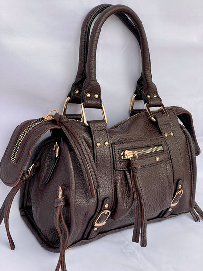 Borsa Tokyo mini stile urban chic color caffè vista laterale