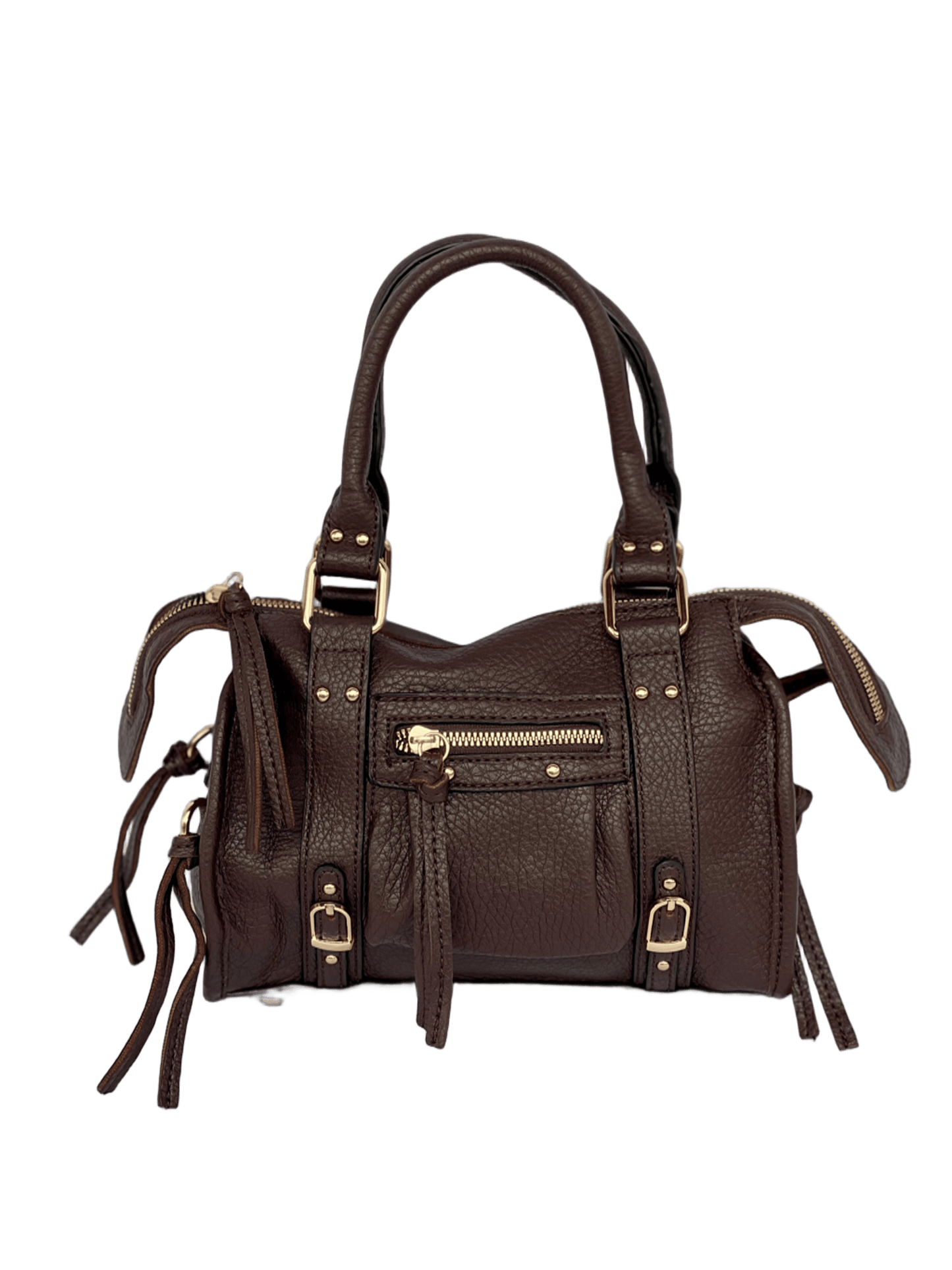 Borsa Tokyo mini stile urban chic color caffè vista frontale